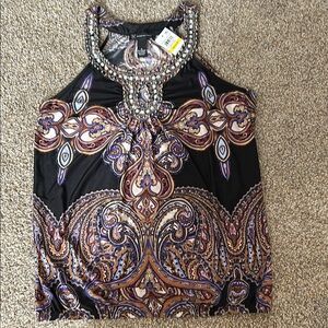 INC “nwt” sleeveless top with beautiful bling sz:M